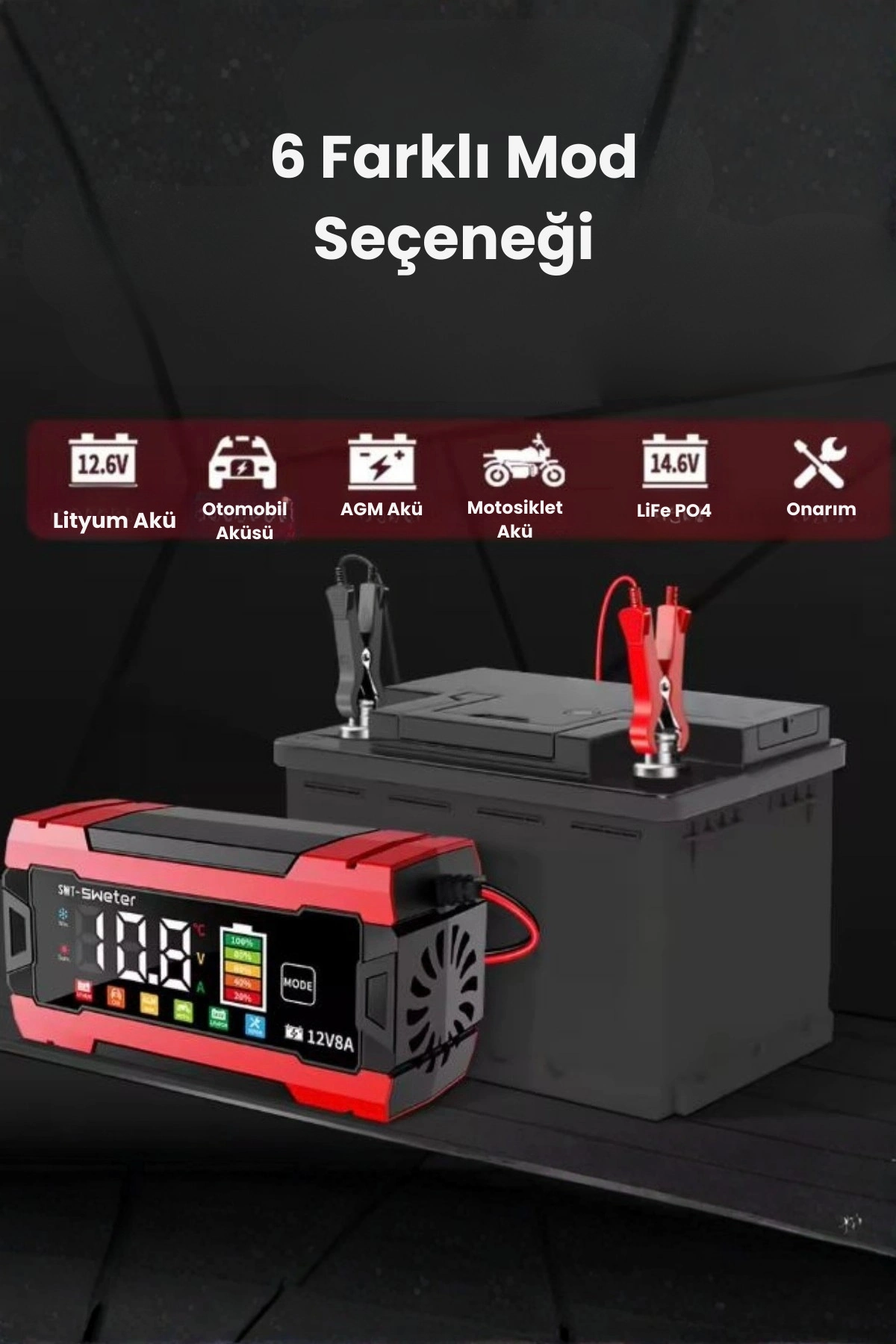 12V 8A Akıllı Akü Şarj Cihazı 12V 8A LCD Ekranlı Pulse Repair Otomatik Akü Şarj & Desülfatör ( Bayi Depom ) 12V 8A Akıllı Akü Şarj Cihazı 12V 8A LCD Ekranlı Pulse Repair Otomatik Akü Şarj & Desülfatör ( Bayi Depom )