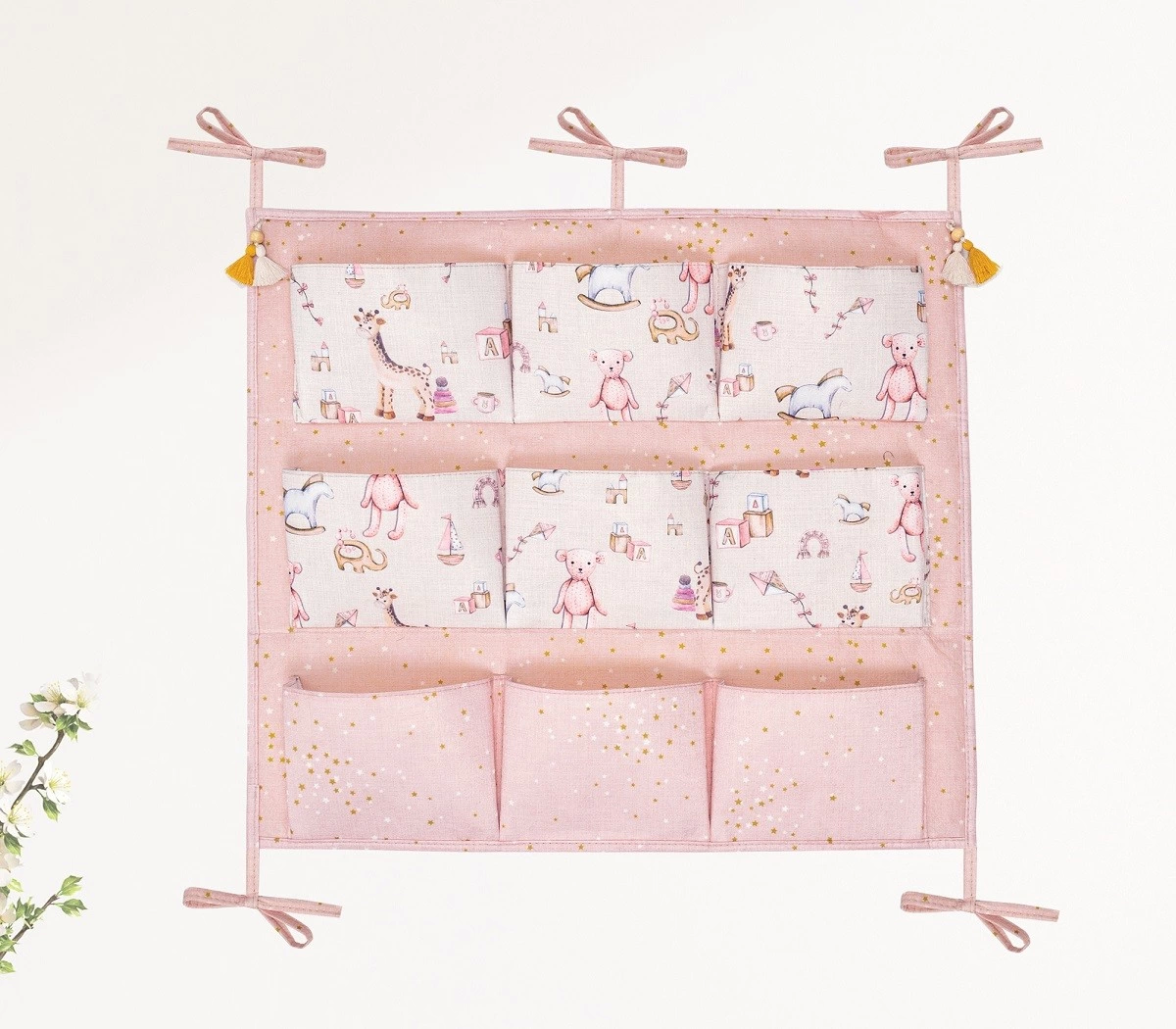 Baby 9 Cepli Bağlamalı Beşik Kenarı Düzenleyici (pembe) ( Bayi Depom ) Baby 9 Cepli Bağlamalı Beşik Kenarı Düzenleyici (pembe) ( Bayi Depom )