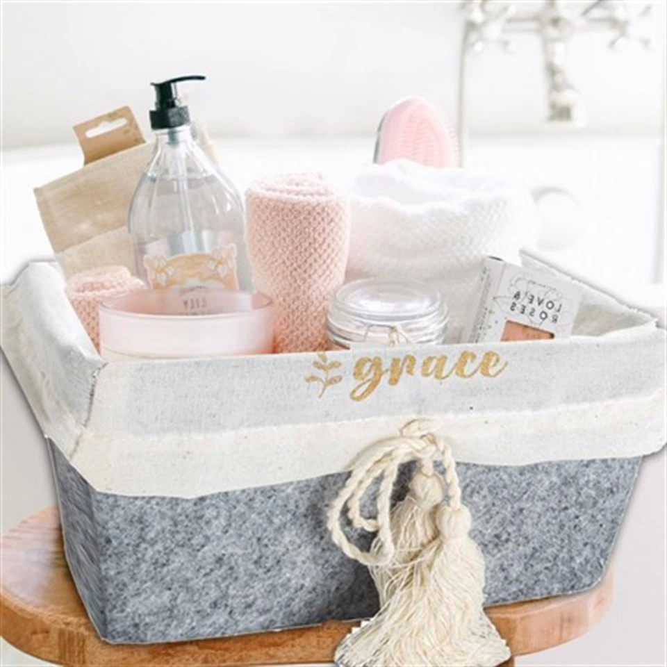 Çok Amaçlı Saklama Organizer Kutu Kare Keçe Sepet (mini) - 03433 ( Bayi Depom )