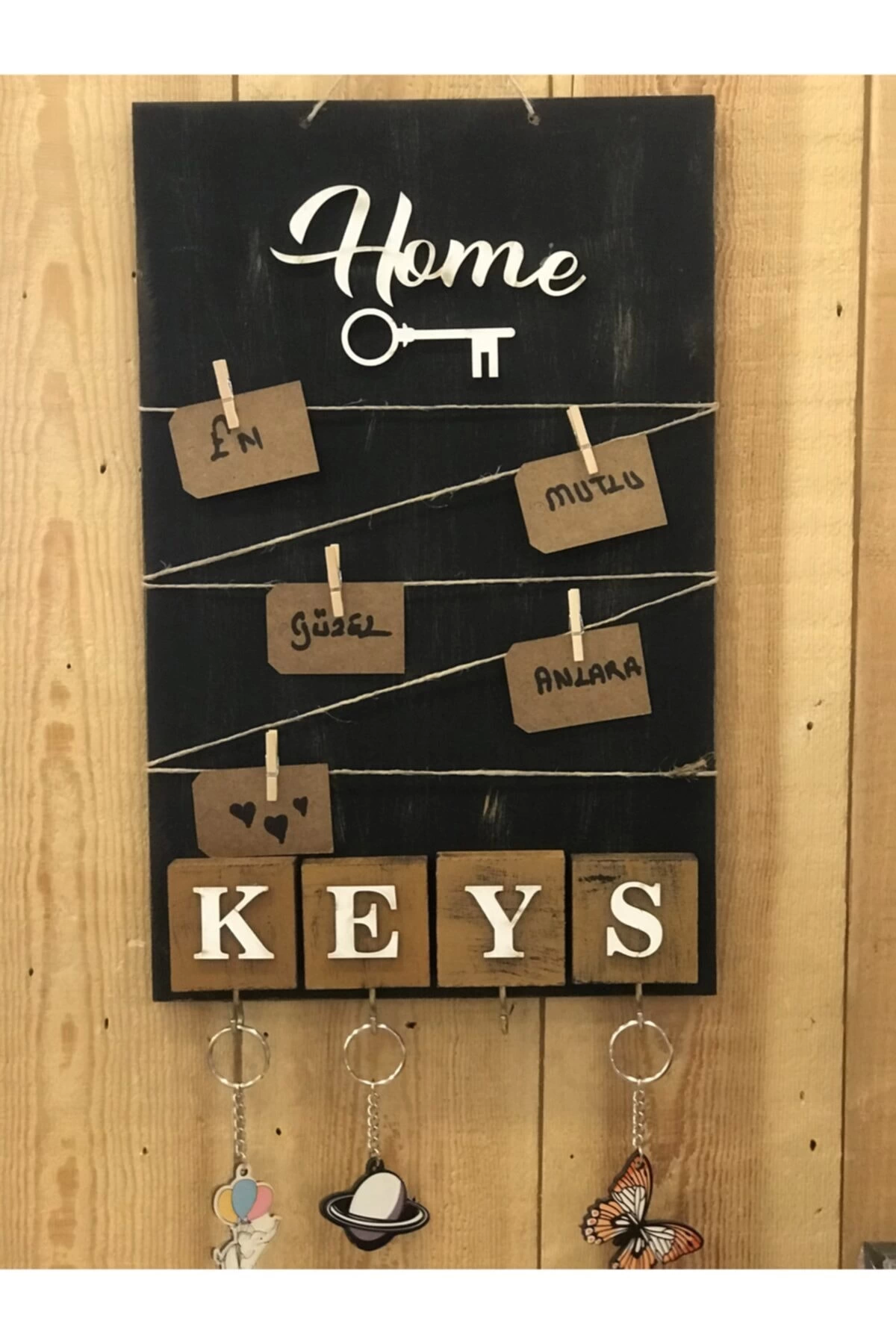 Dekoratif Home Keys Ahşap Resimlik ve Notluk (Kahverengi) ( Bayi Depom ) Dekoratif Home Keys Ahşap Resimlik ve Notluk (Kahverengi) ( Bayi Depom )
