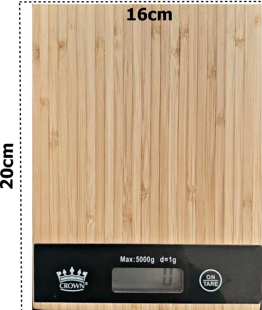 Dijital Lcd Mutfak Tartısı Terazisi 5kg Bambu Desenli ( Bayi Depom )