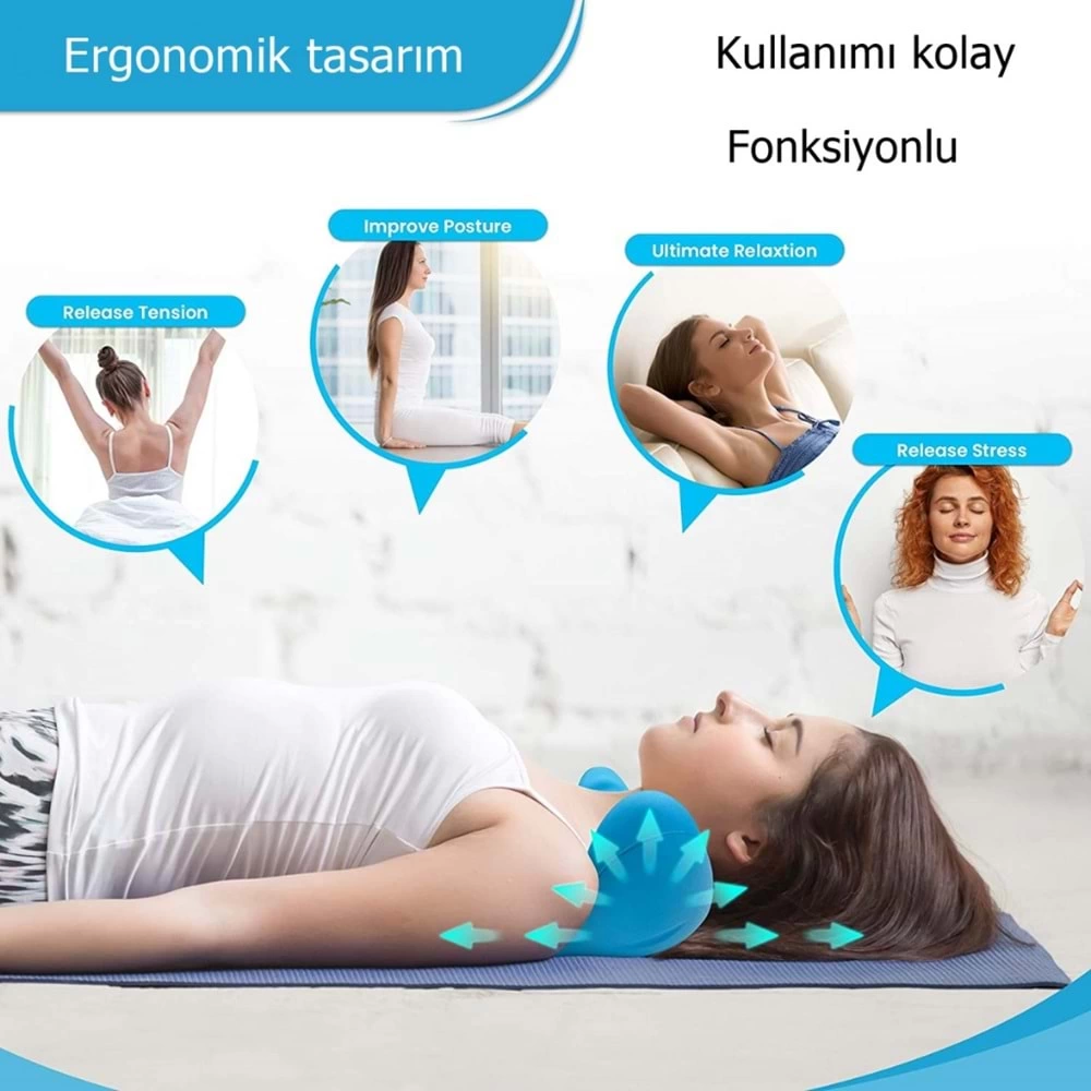 Ergonomik Boyun Masaj Yastığı – Servikal Traksiyon Destekli, Omurilik Ortopedik Yastık ( Bayi Depom )