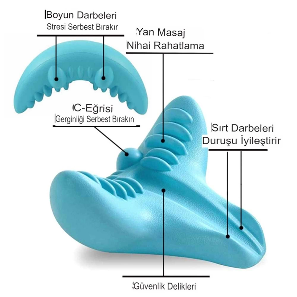 Ortopedik Servikal Boyun Masaj Yastığı Dik Duruş Destekleyici Omurilik Hörgüç Giderici Rahatlatıcı ( Bayi Depom )