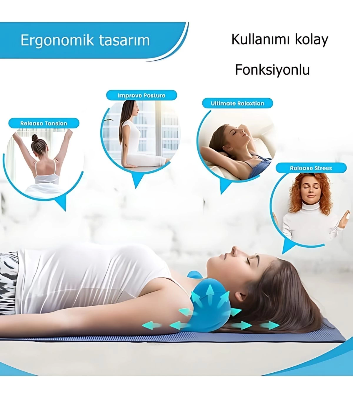 Kayropraktik Boyun Yastığı U Şekilli Masaj Destekli Ağrı Kesici Bellek Köpük Yastık ( Bayi Depom ) Kayropraktik Boyun Yastığı U Şekilli Masaj Destekli Ağrı Kesici Bellek Köpük Yastık ( Bayi Depom )