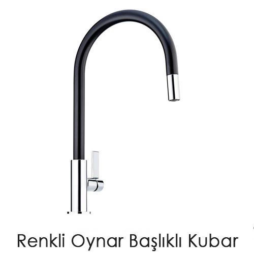 Esnek Kıvrılabilir Renkli Silikon Oynar Başlıklı Musluk Bataryası Başlığı Kubar ( Bayi Depom )
