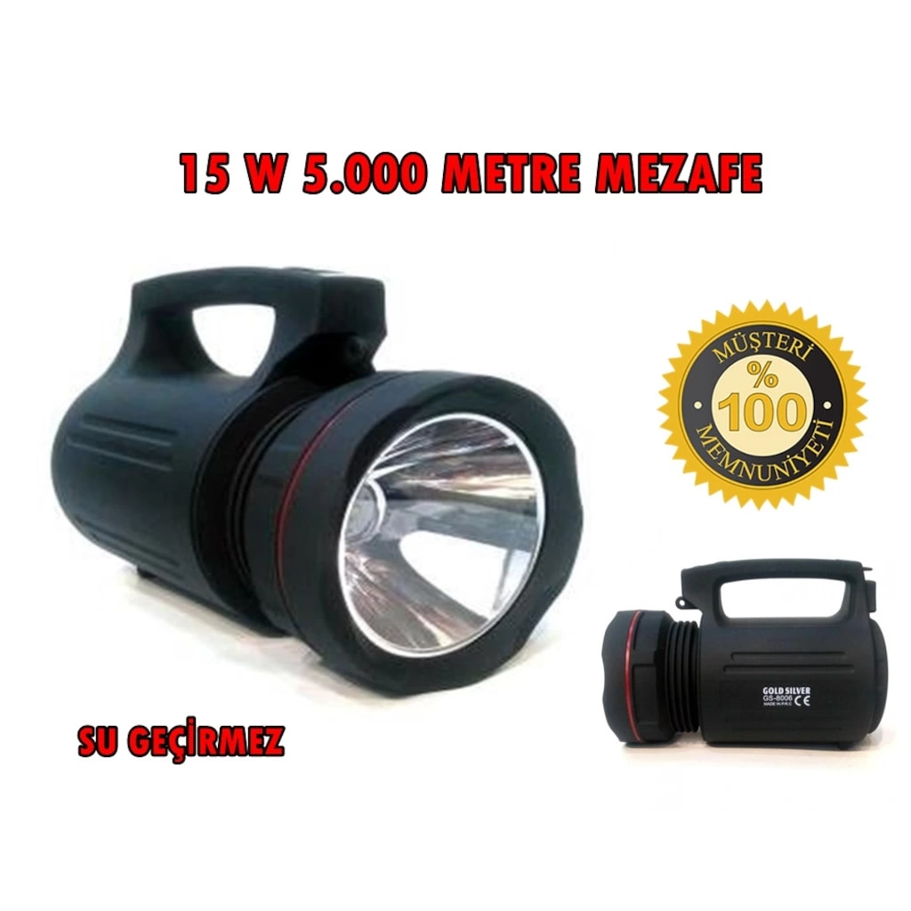 Gs-8006 Parlak Ledli Taşınabilir Şarj Edilebilir El Feneri 15w ( Bayi Depom ) Gs-8006 Parlak Ledli Taşınabilir Şarj Edilebilir El Feneri 15w ( Bayi Depom )