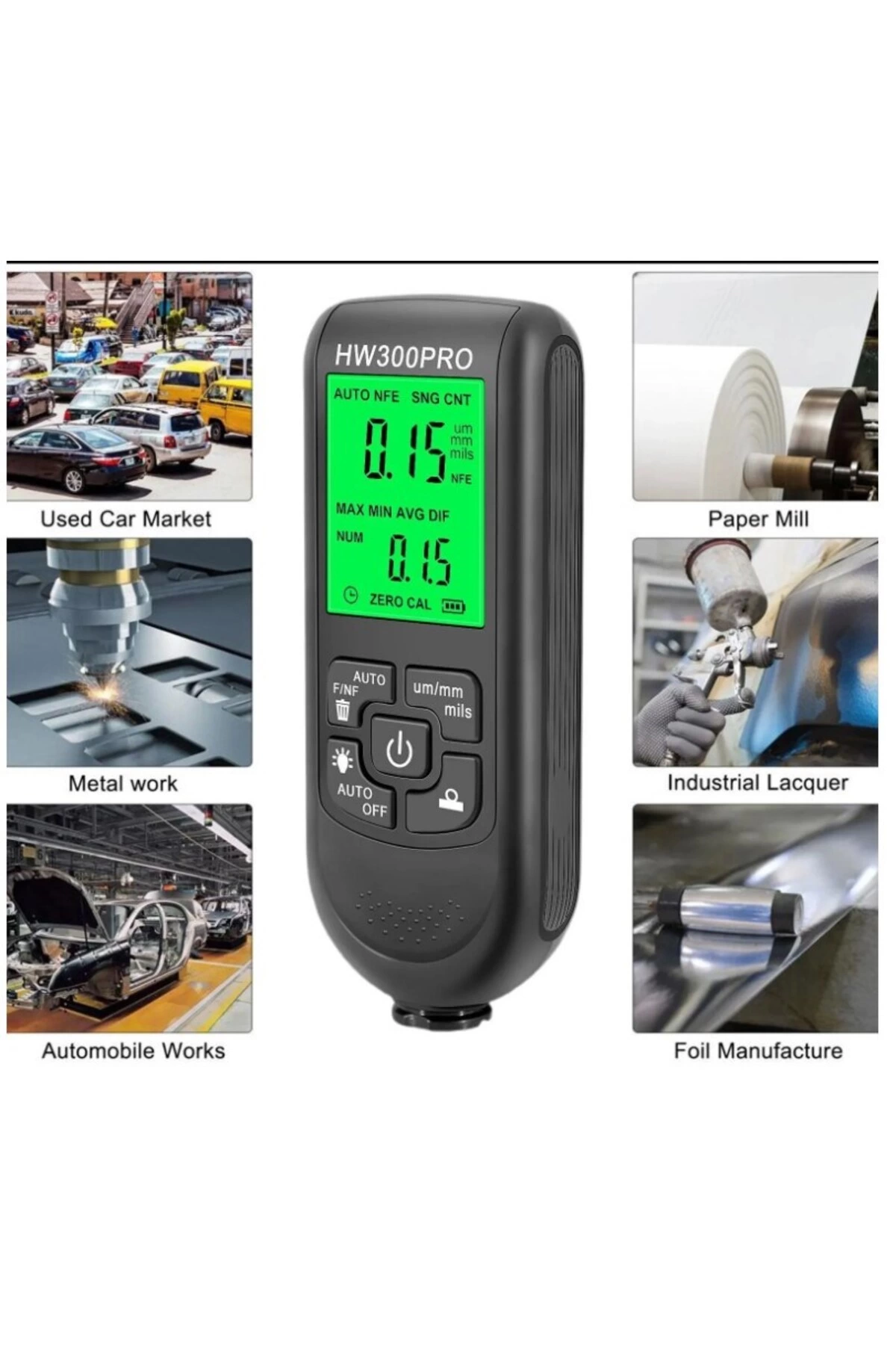 HW-300PRO Oto Boya Kalınlık Ölçer 0-2000µm Fe & NFe Kaplama Kalınlık Test Cihazı ( Bayi Depom ) HW-300PRO Oto Boya Kalınlık Ölçer 0-2000µm Fe & NFe Kaplama Kalınlık Test Cihazı ( Bayi Depom )