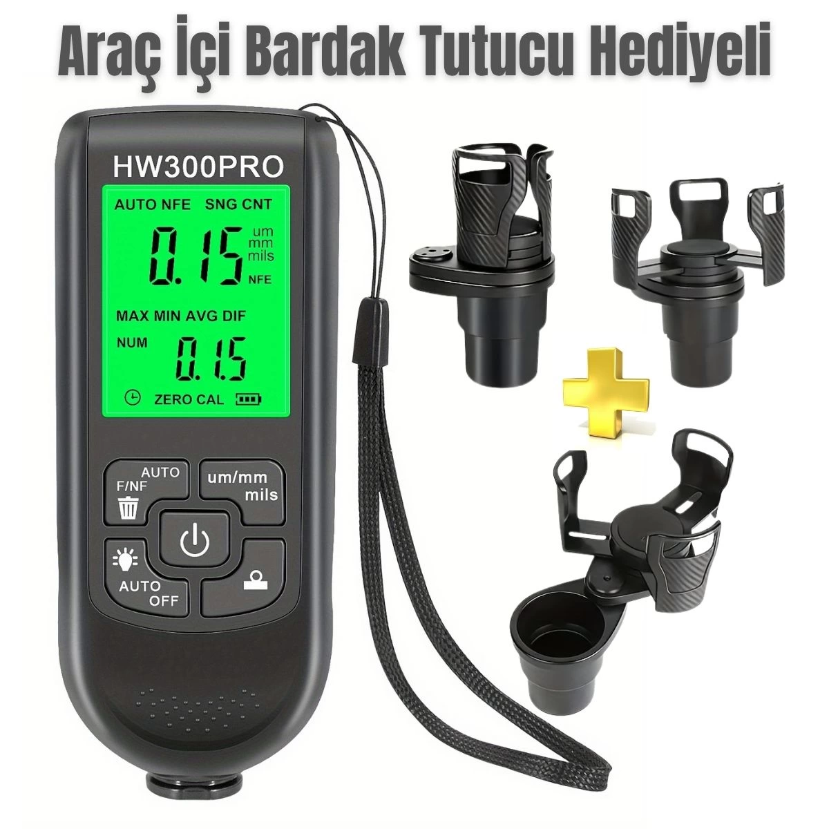 HW-300PRO Oto Boya Kalınlık Ölçer Fe NFe 2000µm + 2 Fonksiyonlu Bardak Tutucu Hediyeli ( Bayi Depom ) HW-300PRO Oto Boya Kalınlık Ölçer Fe NFe 2000µm + 2 Fonksiyonlu Bardak Tutucu Hediyeli ( Bayi Depom )