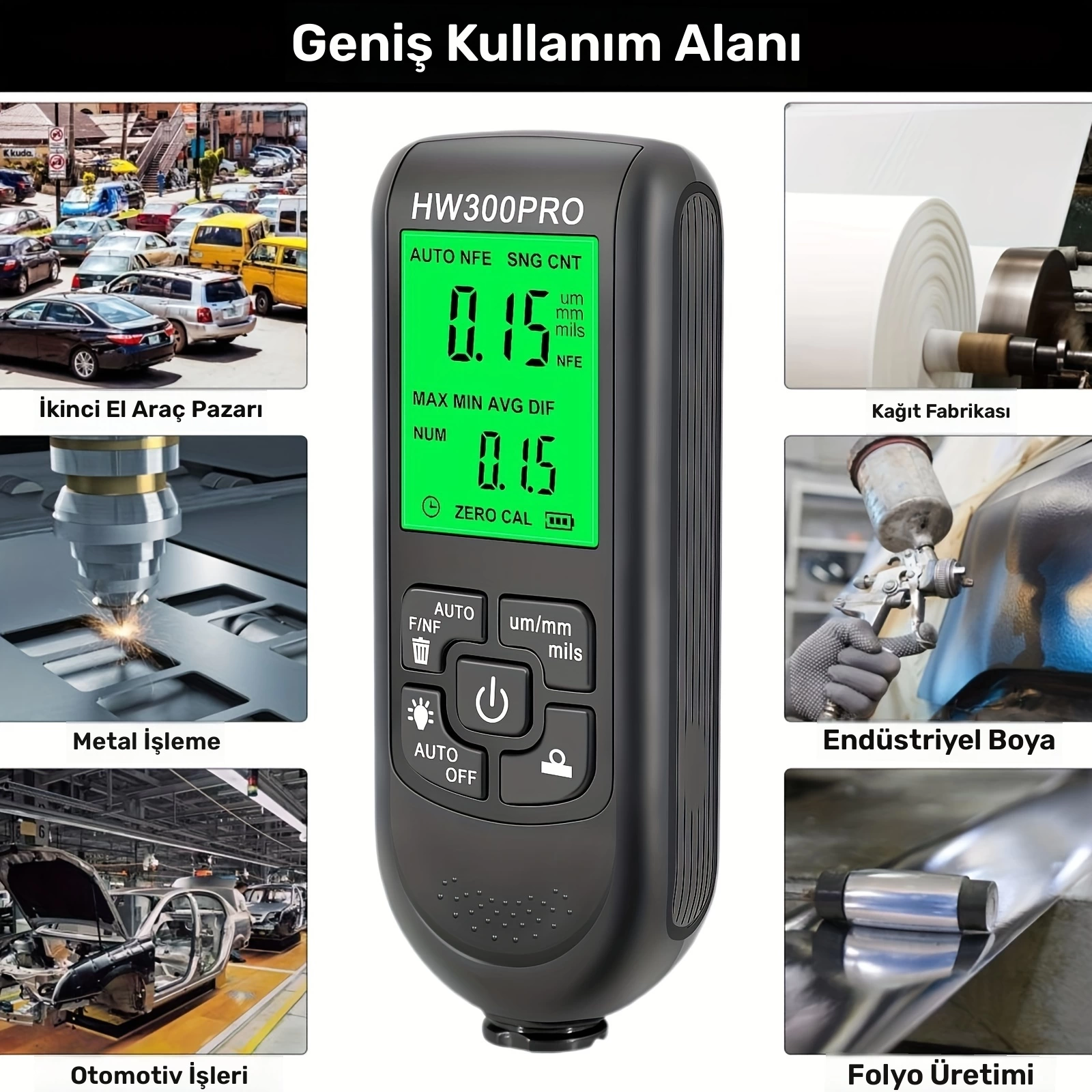 HW-300PRO Oto Boya Kalınlık Ölçer Fe NFe 2000µm + 2 Fonksiyonlu Bardak Tutucu Hediyeli ( Bayi Depom ) HW-300PRO Oto Boya Kalınlık Ölçer Fe NFe 2000µm + 2 Fonksiyonlu Bardak Tutucu Hediyeli ( Bayi Depom )
