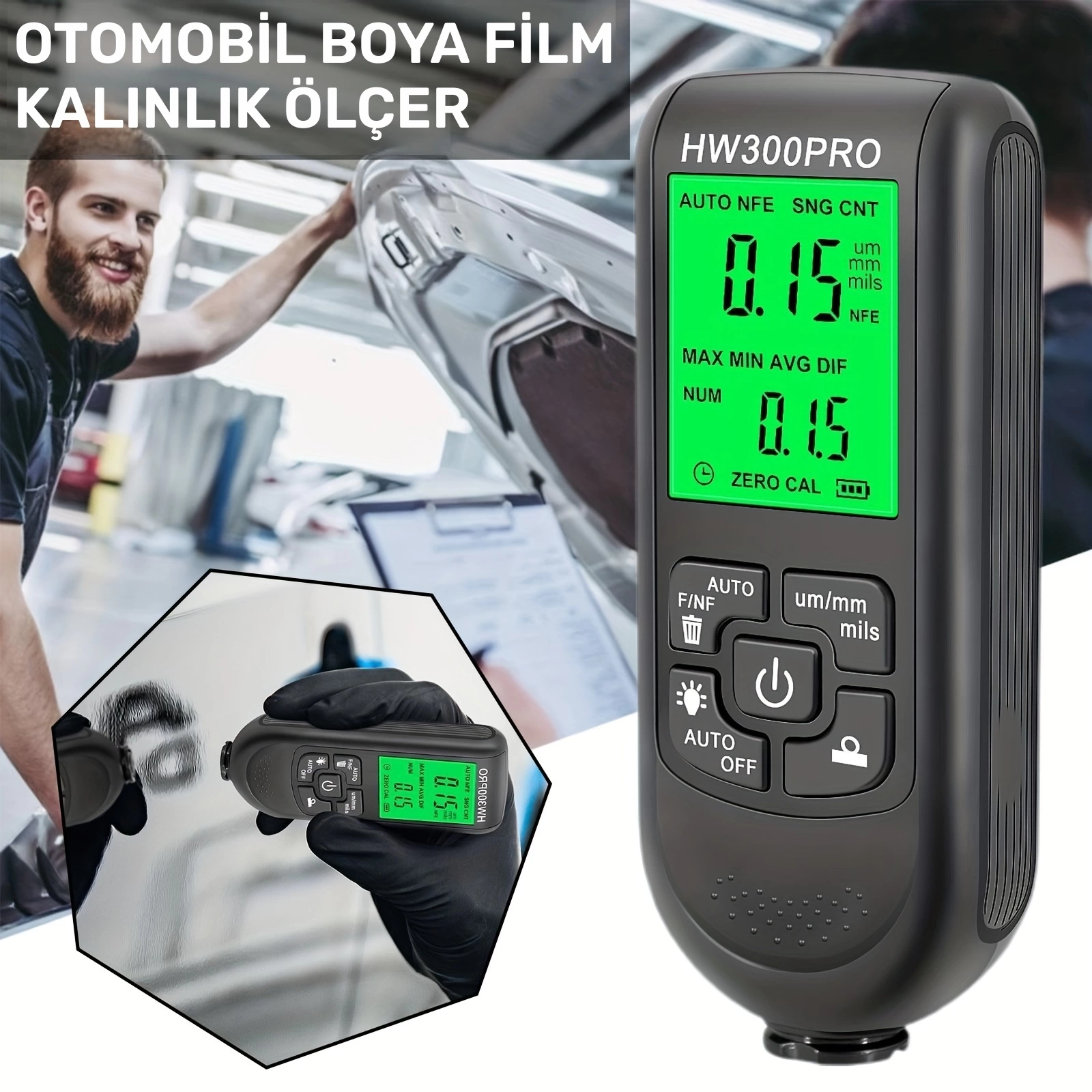 HW-300PRO Oto Boya Kalınlık Ölçer Fe NFe 2000µm + 2 Fonksiyonlu Bardak Tutucu Hediyeli ( Bayi Depom ) HW-300PRO Oto Boya Kalınlık Ölçer Fe NFe 2000µm + 2 Fonksiyonlu Bardak Tutucu Hediyeli ( Bayi Depom )