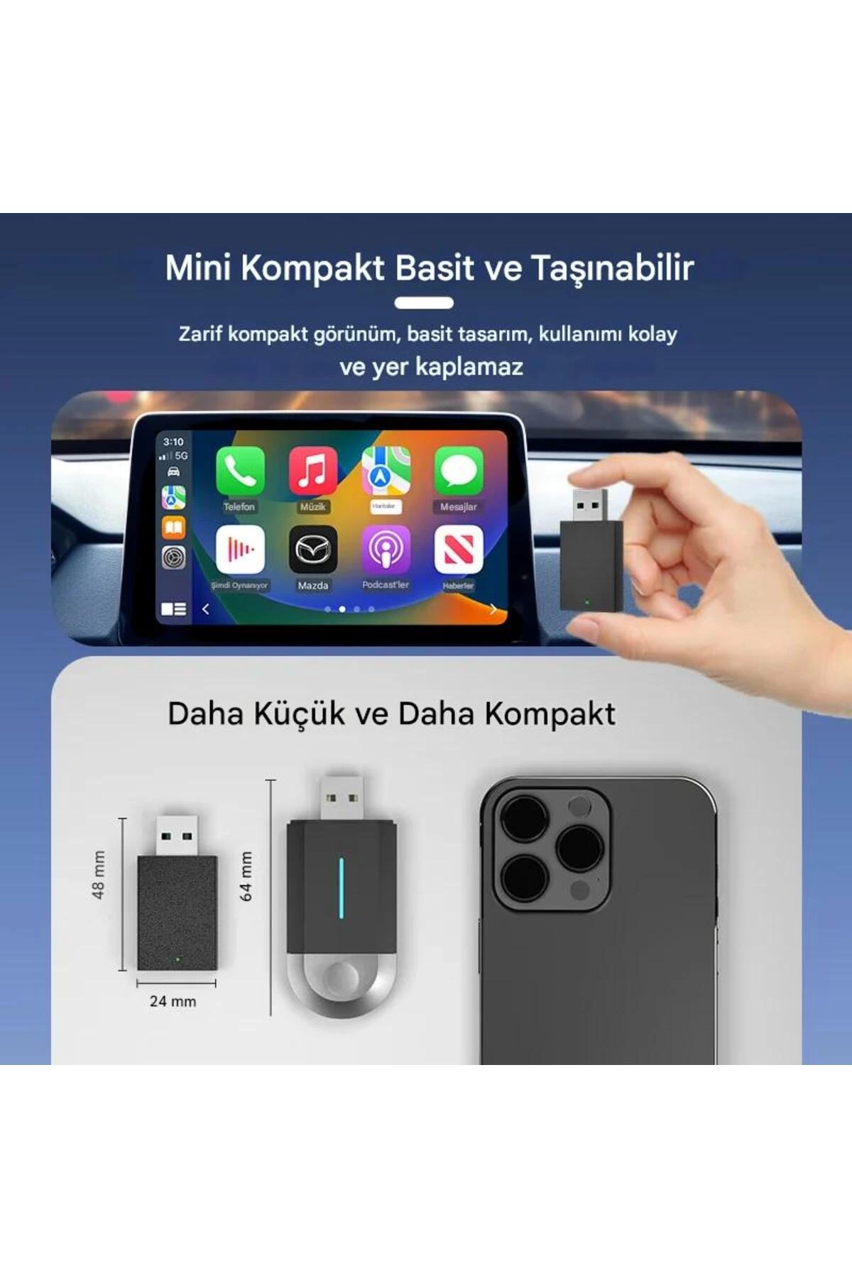 Kablosuz Android Auto/Car Play USB Dongle Cihazı ( Bayi Depom ) Kablosuz Android Auto/Car Play USB Dongle Cihazı ( Bayi Depom )