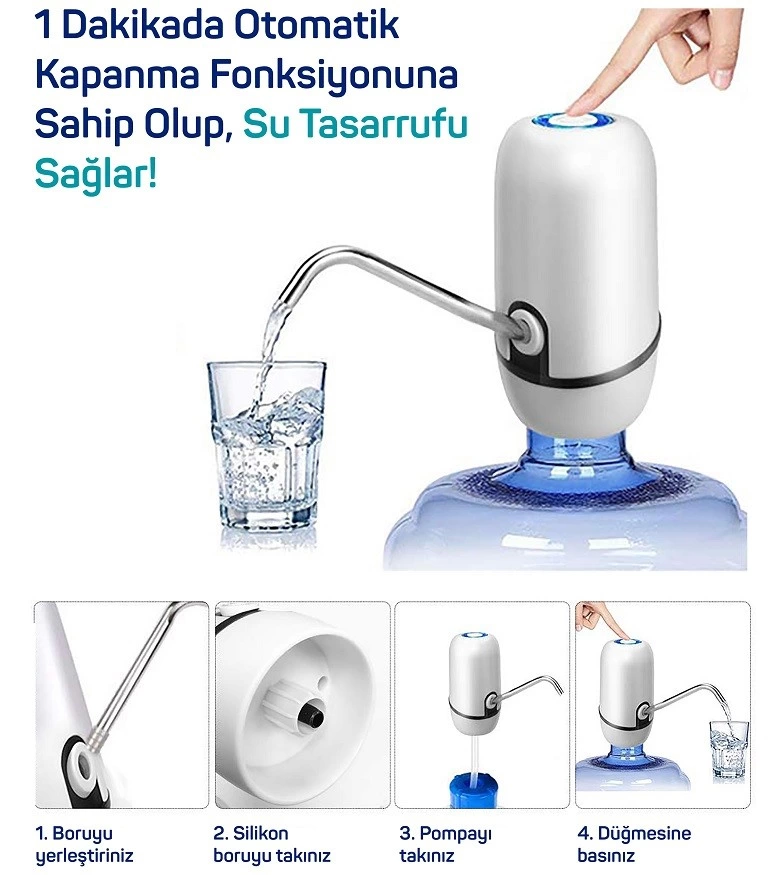 Kampta Piknikte Yazlıkta Şarjlı Damacana Otomatik Su Pompası ( Bayi Depom ) Kampta Piknikte Yazlıkta Şarjlı Damacana Otomatik Su Pompası ( Bayi Depom )