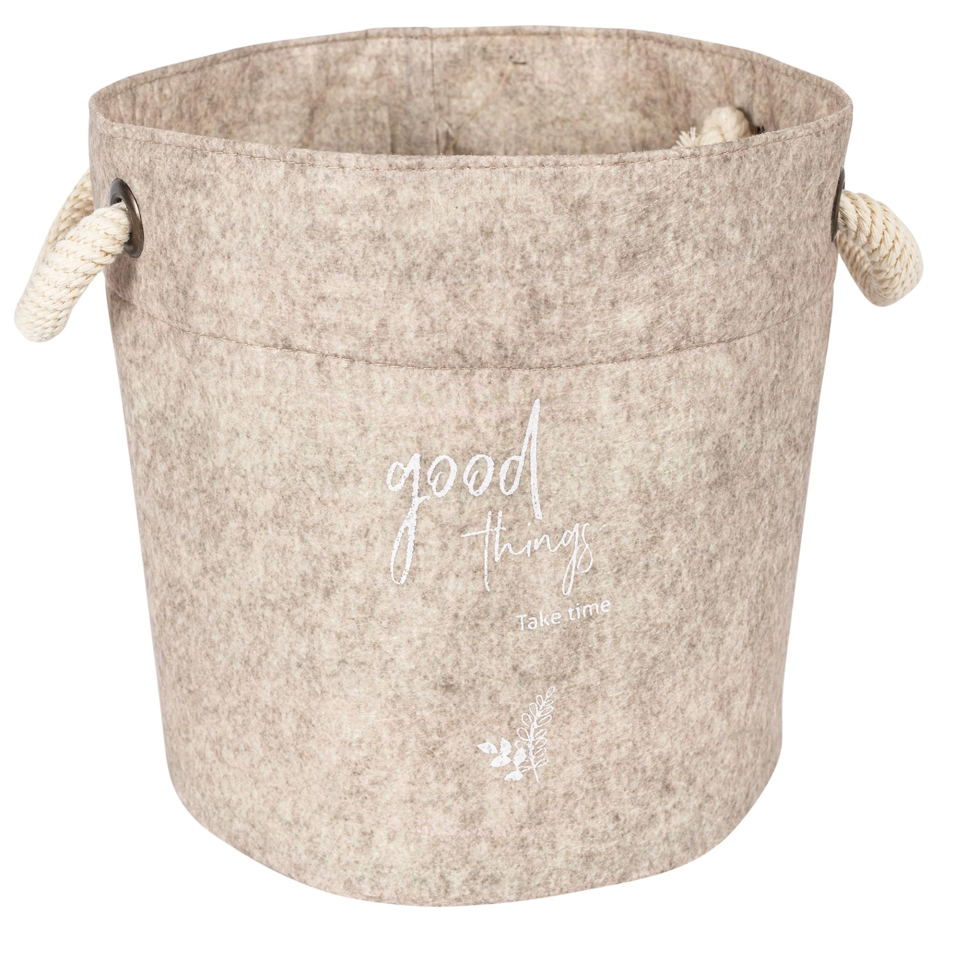 Kulplu Yuvarlak Düzenleyici Çok Amaçlı Kolay Taşınabilen Organizer Keçe Sepet (mini) 03662 ( Bayi Depom )
