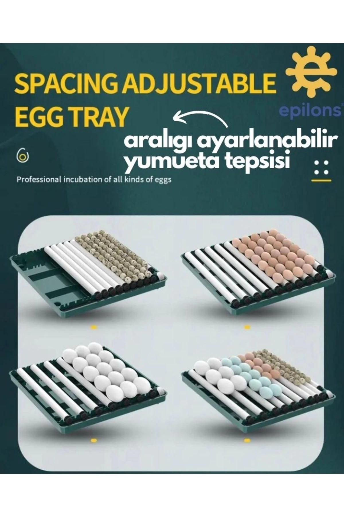 Profesyonel 130 Yumurtalık Tam Otomatik Kuluçka Makinesi Yedek Motorlu Tavuk Kaz Ördek Bıldırcın Güvercin Süs Kuşu İçin Tasarlanmış ( Bayi Depom )