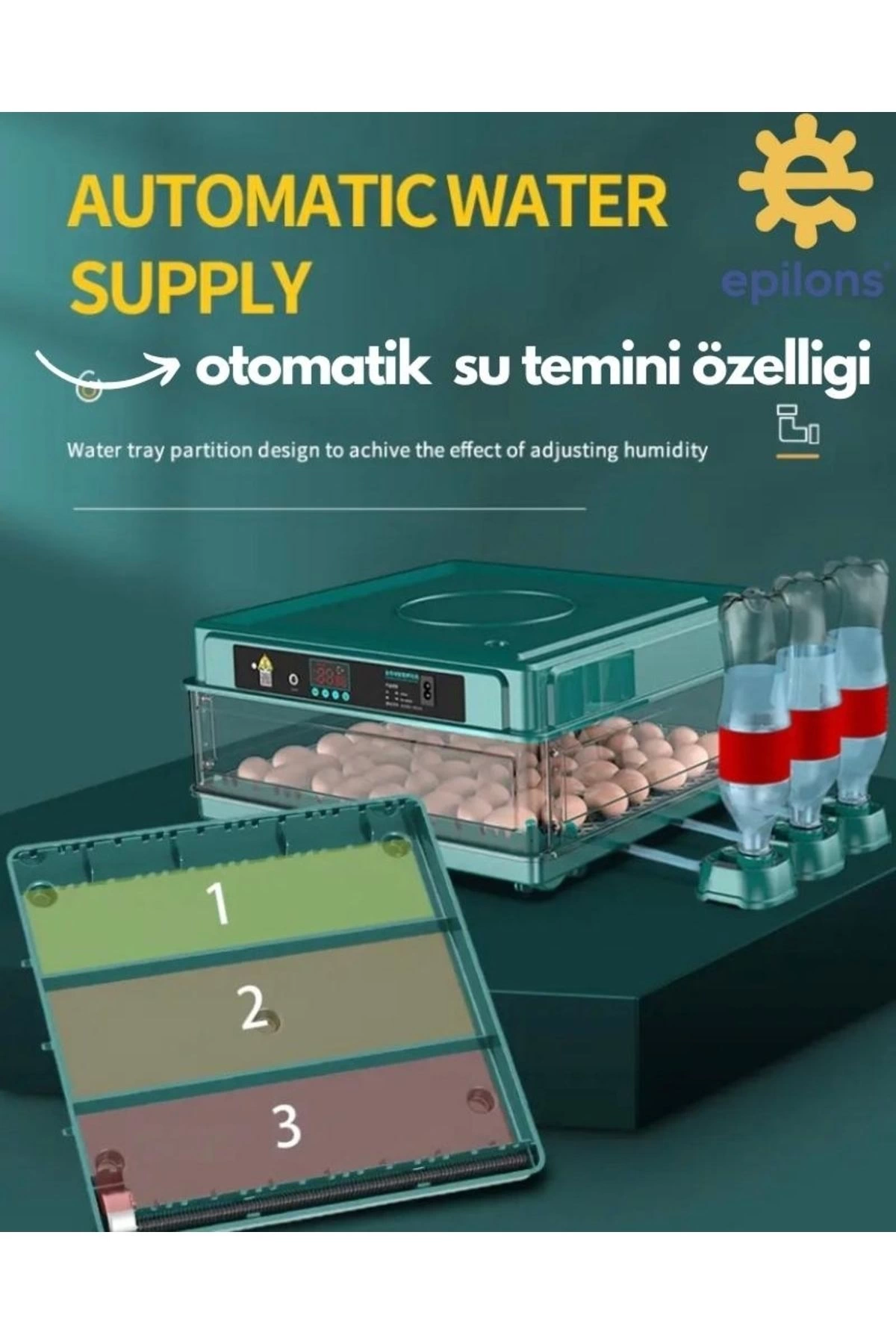 Profesyonel 130 Yumurtalık Tam Otomatik Kuluçka Makinesi Yedek Motorlu Tavuk Kaz Ördek Bıldırcın Güvercin Süs Kuşu İçin Tasarlanmış ( Bayi Depom )