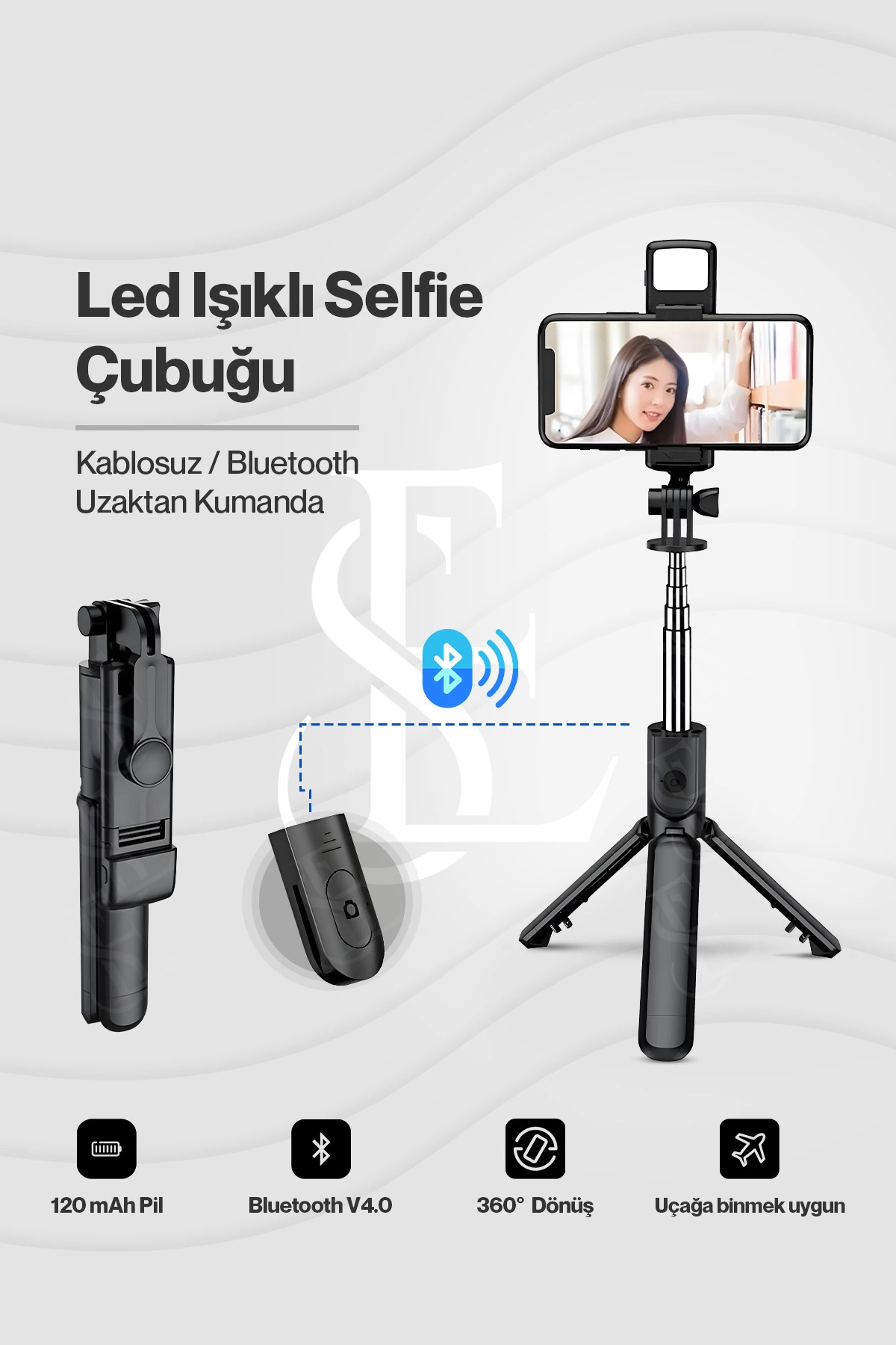 Led Işıklı Selfie Çubuğu Bluetooth Kumandalı Kablosuz Tripot Selfie Monopod Selfie Stick SİYAH ( Bayi Depom ) Led Işıklı Selfie Çubuğu Bluetooth Kumandalı Kablosuz Tripot Selfie Monopod Selfie Stick SİYAH ( Bayi Depom )