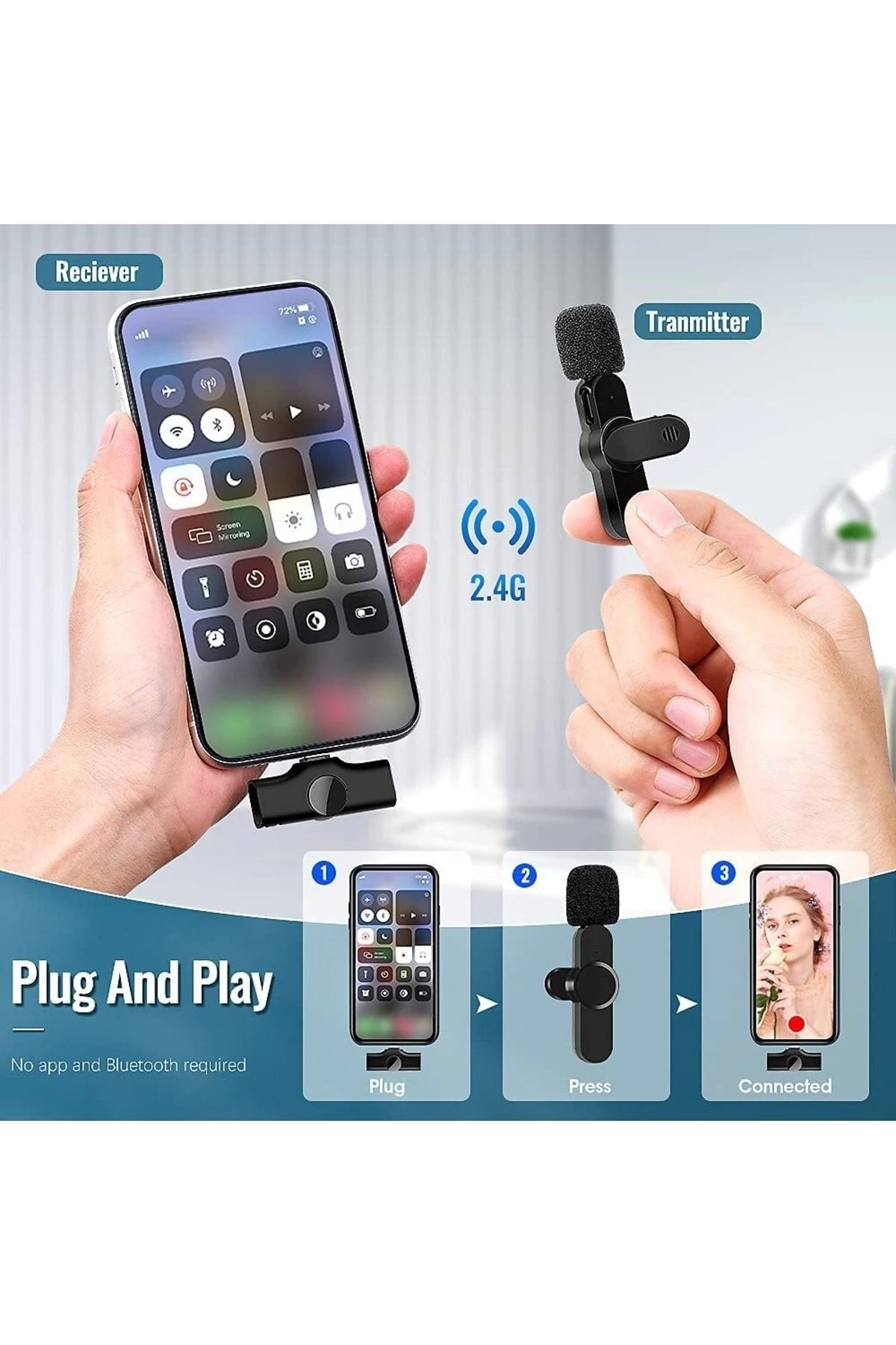 Lightning Girişli Iphone Uyumlu Ikili Kablosuz Yaka Mikrofonu Youtube Facebook Tiktok Vlog ( Bayi Depom ) Lightning Girişli Iphone Uyumlu Ikili Kablosuz Yaka Mikrofonu Youtube Facebook Tiktok Vlog ( Bayi Depom )