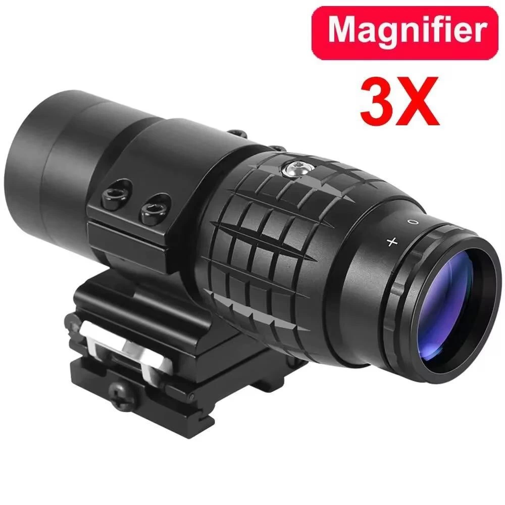 Magnifier 3x Yakınlaştırmalı Dürbün - 22mm Ray Uyumlu, Katlanır Yaylı Ayaklı ( Bayi Depom )