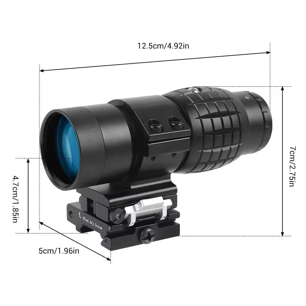 Magnifier 3x Yakınlaştırmalı Dürbün - 22mm Ray Uyumlu, Katlanır Yaylı Ayaklı ( Bayi Depom )