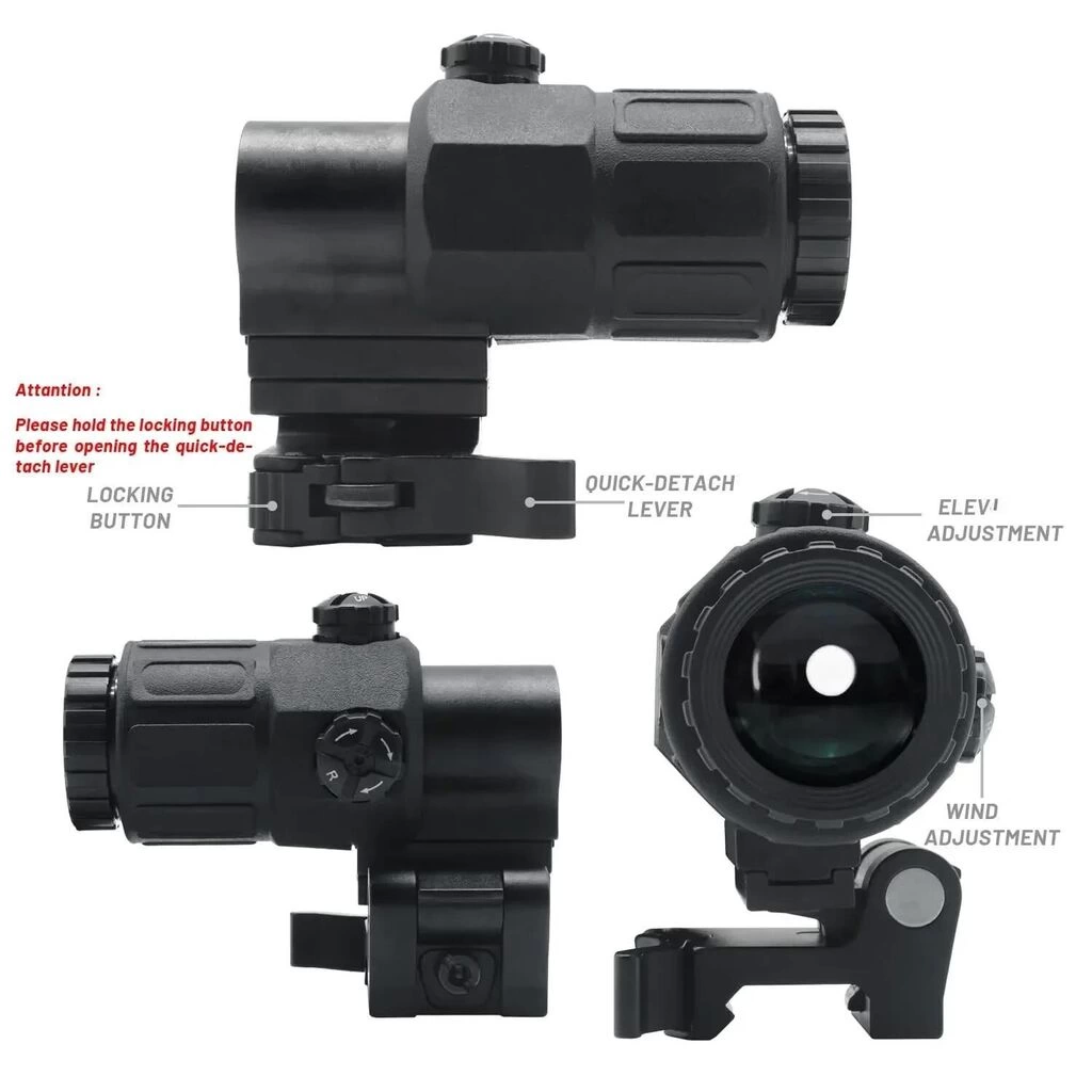 Magnifier 5x Yakınlaştırmalı Dürbün - 22mm Ray Uyumlu, Katlanır Yaylı Ayaklı ( Bayi Depom )