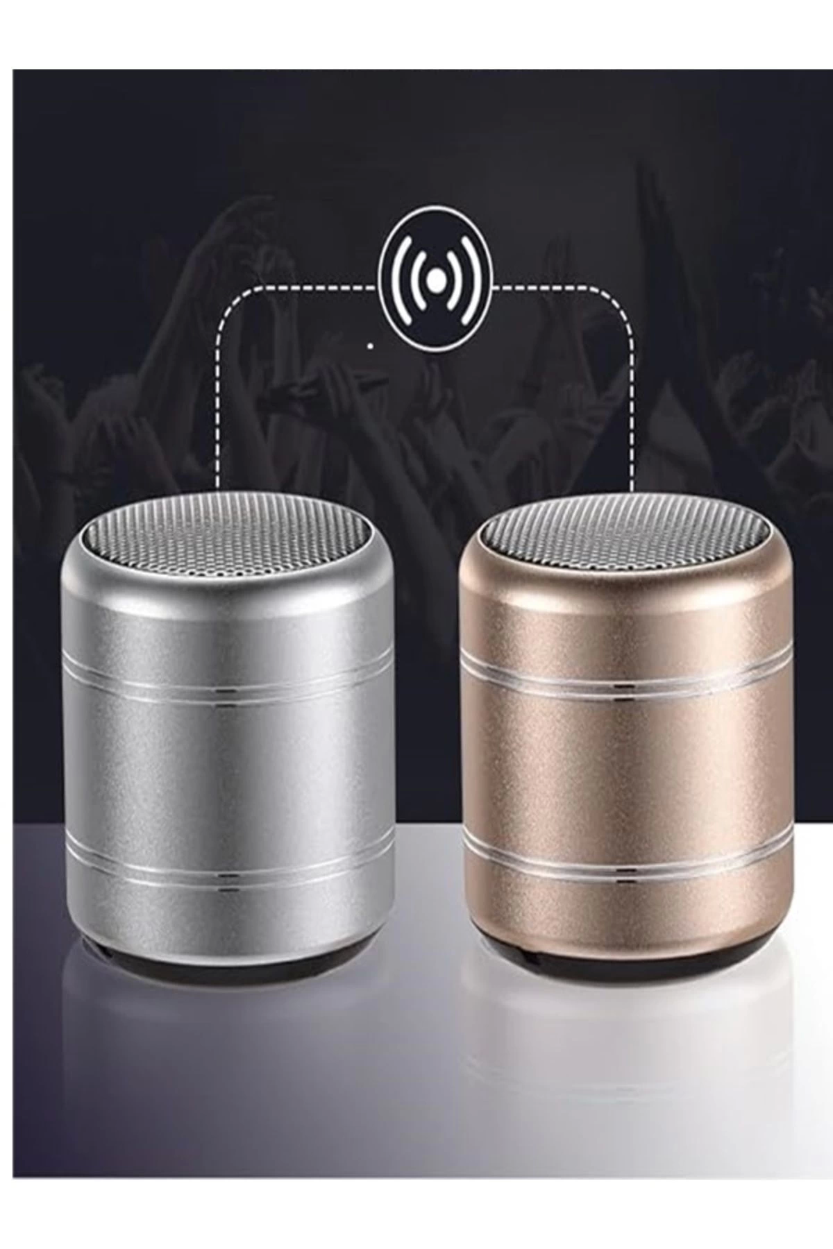 Mini Alüminyum TWS Kablosuz Bluetooth Hoparlör – Yuvarlak Metal Tasarım, Yüksek Bas ve Taşınabilir Özellikler ( Bayi Depom )