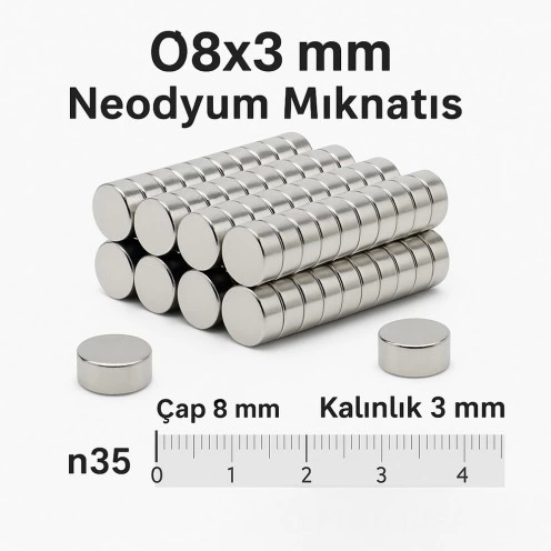 10 Adet 8x3mm Yuvarlak Neodyum Mıknatıs Güçlü Nikel Kaplamalı Kaliteli Dayanıklı Magnet ( Bayi Depom ) 10 Adet 8x3mm Yuvarlak Neodyum Mıknatıs Güçlü Nikel Kaplamalı Kaliteli Dayanıklı Magnet ( Bayi Depom )