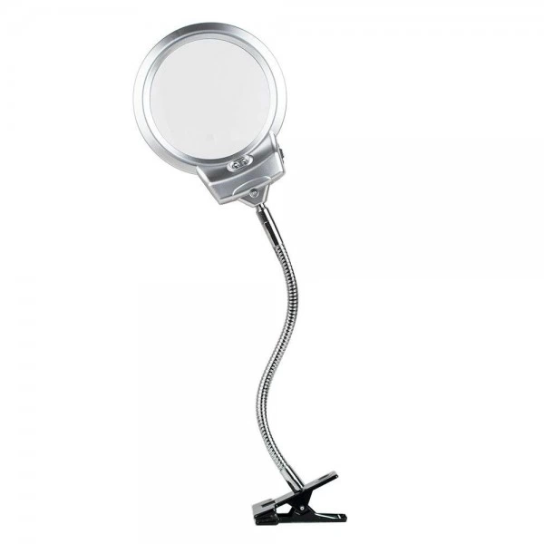 Nikula-2.5X130 MM 5X24 MM LED Aydınlatmalı Büyüteç,Masa üstü Metal Hortum Mandallı-MG15124-C ( Bayi Depom )