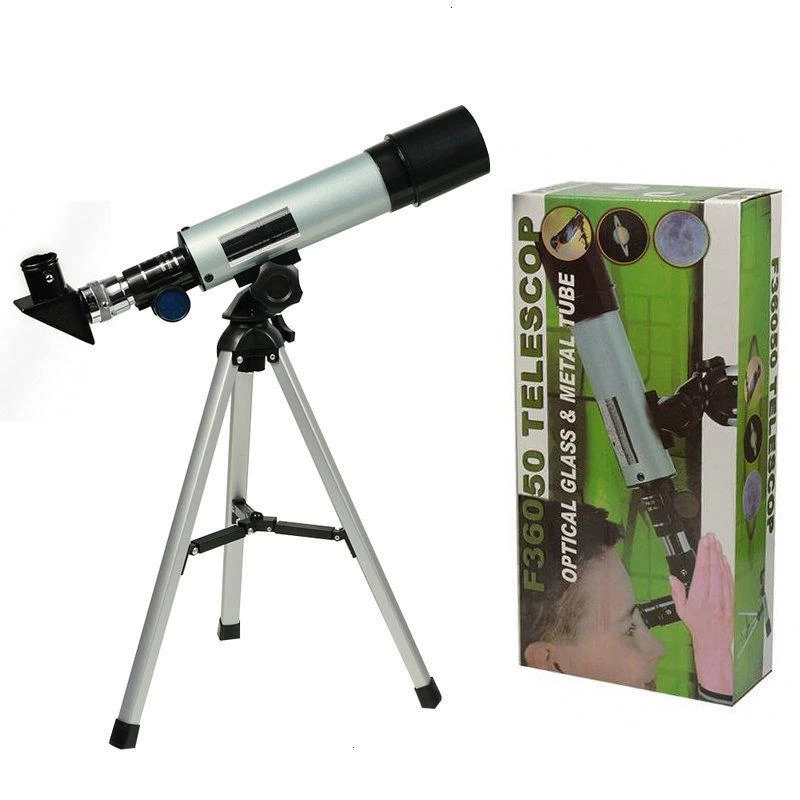 50x360 Mini Teleskop Kara Uzay Teleskobu Aliminyum Gövde Tripodlu ( Bayi Depom )