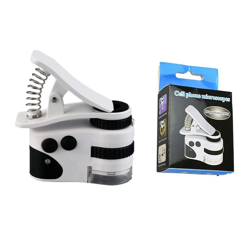Nikula- 60X Mini Cep Telefonu Için Mandallı Mikroskop Uv Ledli Büyüteç Model AL2431 ( Bayi Depom )