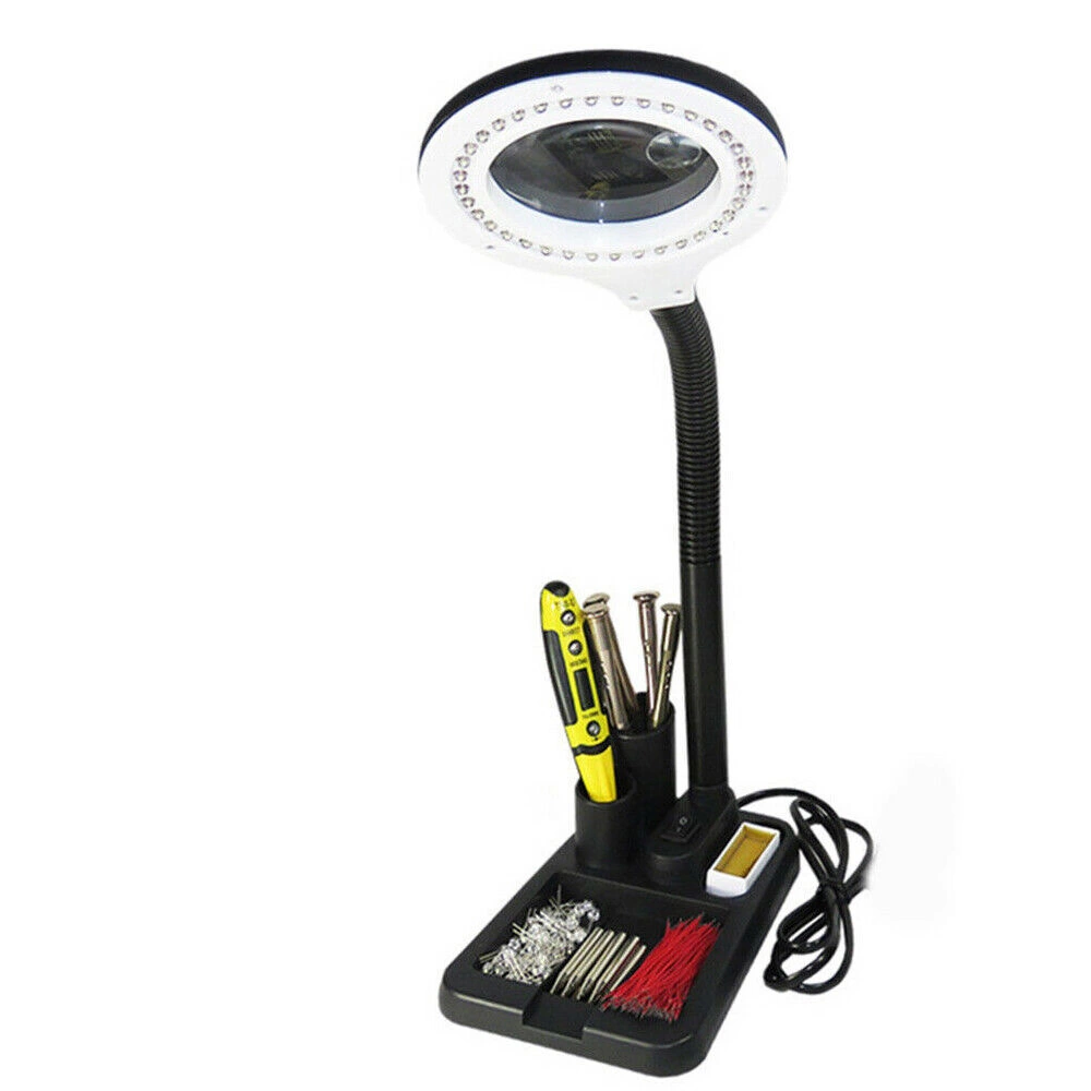 Nikula-Esnek 5X /10x,40 LED ışıklı büyüteç ,lamba  büyüteç okuma, çalışma lehim masa lambası A808 ( Bayi Depom )