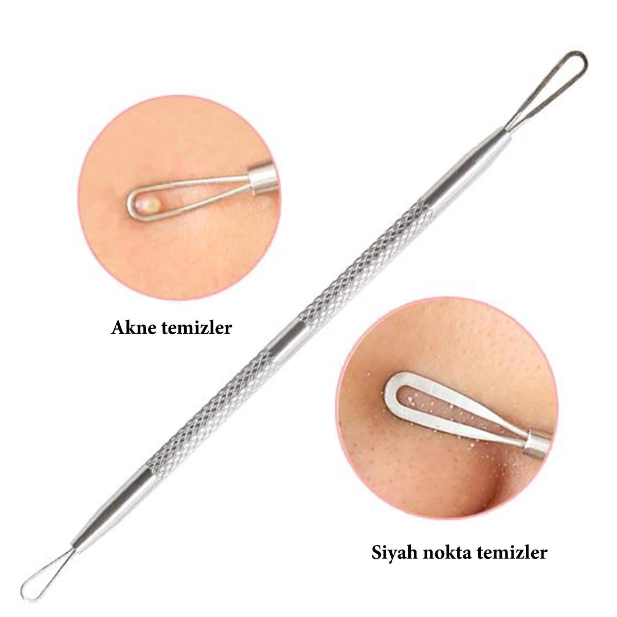 Paslanmaz Çelik Siyah Nokta Sivilce ve Akne Temizleyici Set 3'lü Kit ( Bayi Depom )