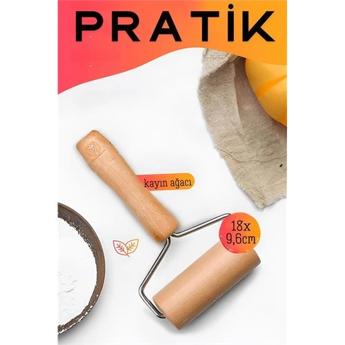 Pratik Merdane Ahşap Ergonımik Oklava ( Bayi Depom ) Pratik Merdane Ahşap Ergonımik Oklava ( Bayi Depom )