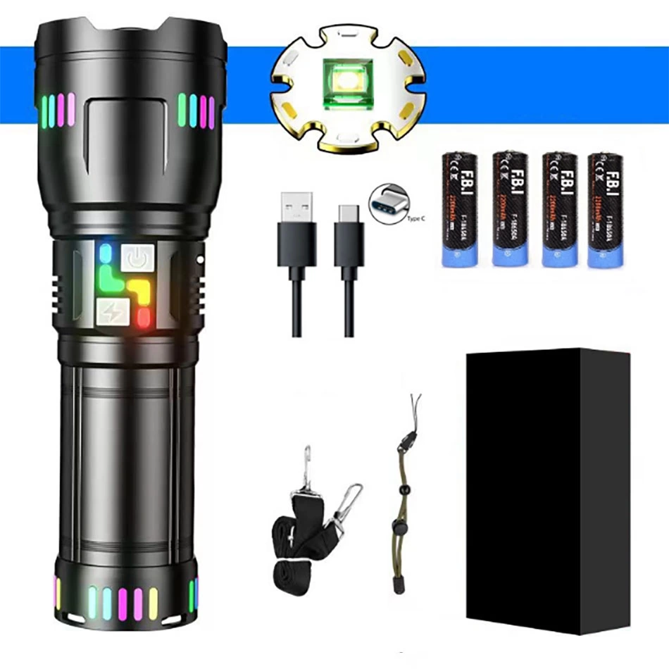 Pro F-3002 Alüminyum TG LED Gece Şeritli Type-C Şarjlı El Feneri ( Bayi Depom ) Pro F-3002 Alüminyum TG LED Gece Şeritli Type-C Şarjlı El Feneri ( Bayi Depom )