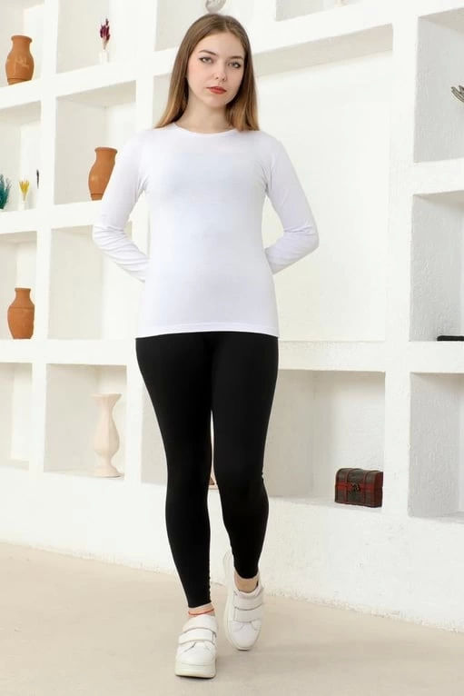 Rahat Ve Şık Uzun Kollu Bisiklet Yaka Likralı Viskon Penye Body Beyaz ( Bayi Depom ) Rahat Ve Şık Uzun Kollu Bisiklet Yaka Likralı Viskon Penye Body Beyaz ( Bayi Depom )