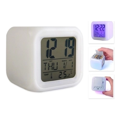 Renk Değiştiren Dijital Alarm Küp Saat ( Bayi Depom ) Renk Değiştiren Dijital Alarm Küp Saat ( Bayi Depom )