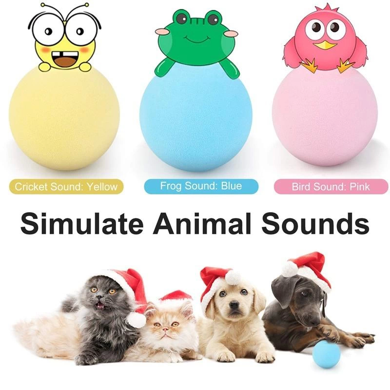 Sesli ve Akıllı Kedi Oyuncak Topu - 50 mm, Hayvan Sesli, Eğlenceli Kedi Oyuncağı ( Bayi Depom )