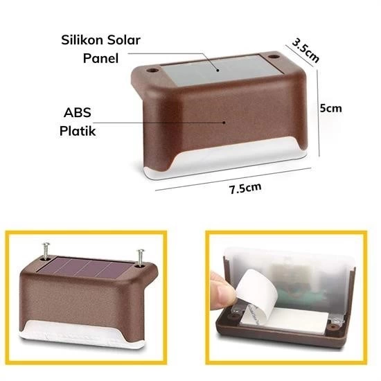 Solar Güneş Enerjili Şarj Edilen Köşebent Merdiven Veranda Bahçe Yolu Led Lamba Işık 4 Adet ( Bayi Depom ) Solar Güneş Enerjili Şarj Edilen Köşebent Merdiven Veranda Bahçe Yolu Led Lamba Işık 4 Adet ( Bayi Depom )