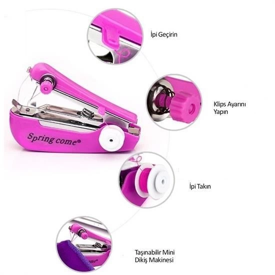Spring Come Mini Kolay Seyehat Ve Ev Tipi El Dikiş Dikme Makinası ( Bayi Depom )