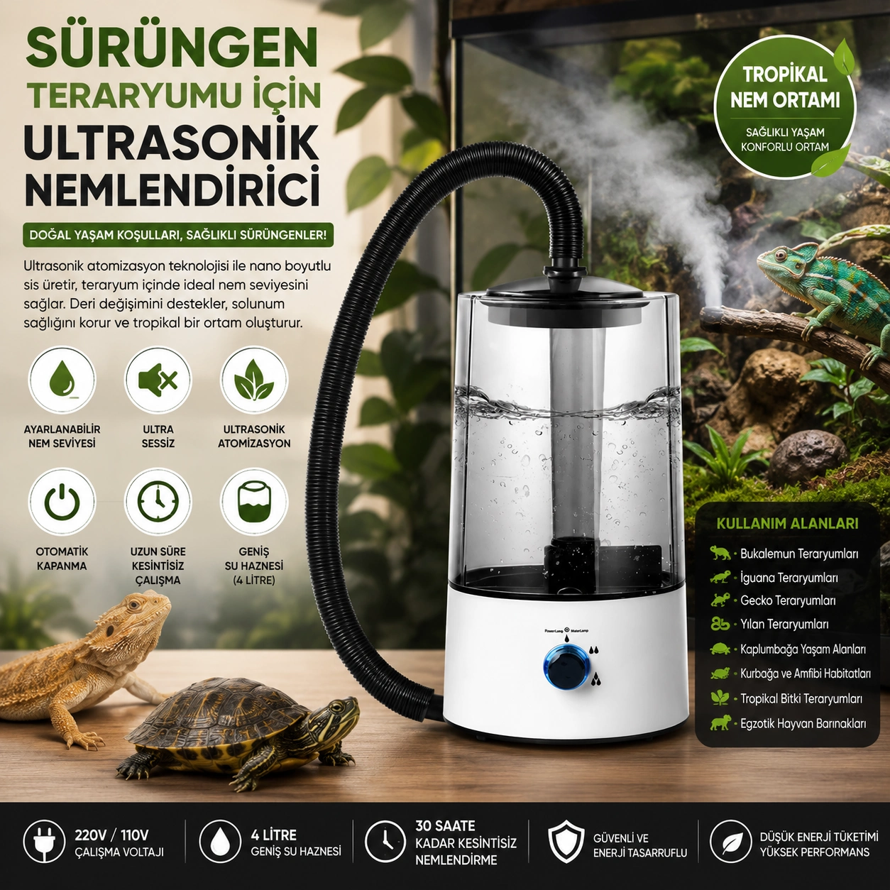 Sürüngen Teraryumu Nemlendirici Sis Makinesi - Ultrasonik Otomatik Buhar Üretici | Bukalemun, İguana, Gecko İçin ( Bayi Depom ) Sürüngen Teraryumu Nemlendirici Sis Makinesi - Ultrasonik Otomatik Buhar Üretici | Bukalemun, İguana, Gecko İçin ( Bayi Depom )