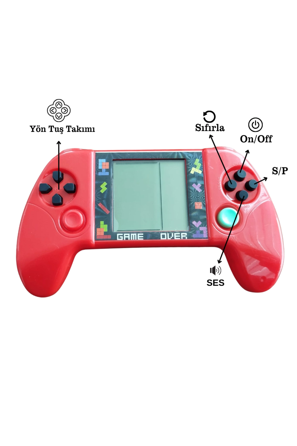 Taşınabilir Tetris Oyun Konsolu Renkli Retro Oyun Aleti Çocuklar İçin Eğlenceli Mini Konsol ( Bayi Depom )