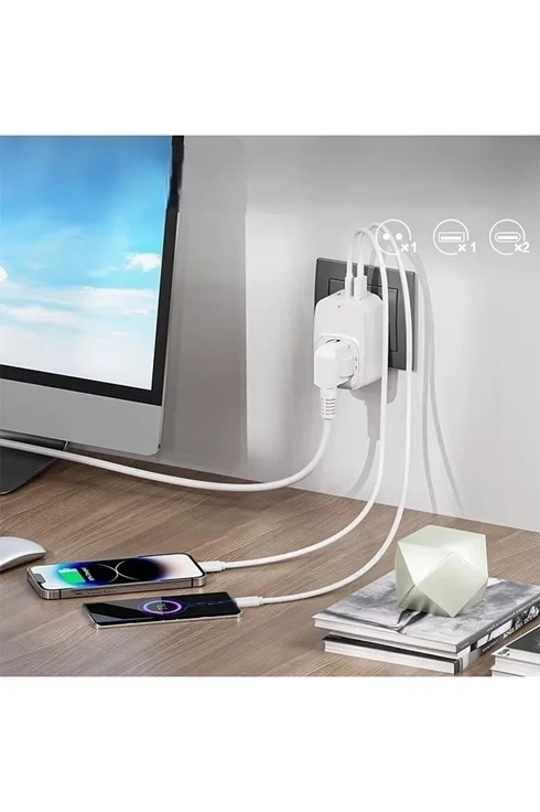 Tekli Yüksek Voltaj Korumalı Duvar Prizi 2x Type-c 1x Usb Çıkışlı Priz Grup Priz Çoğaltıcı Beyaz ( Bayi Depom ) Tekli Yüksek Voltaj Korumalı Duvar Prizi 2x Type-c 1x Usb Çıkışlı Priz Grup Priz Çoğaltıcı Beyaz ( Bayi Depom )