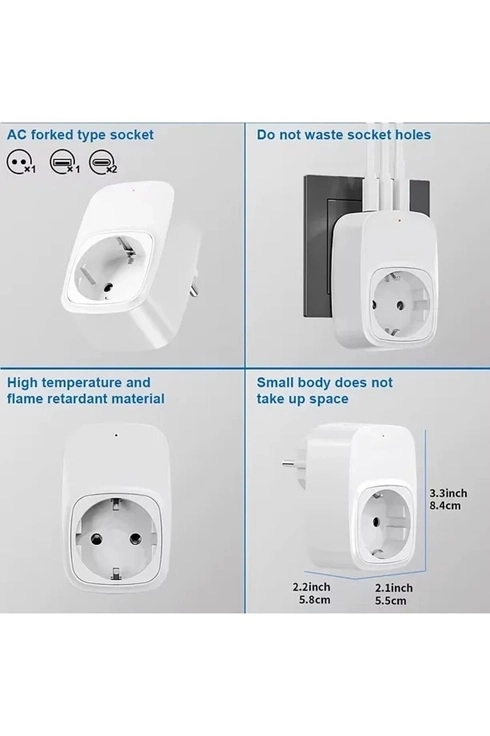 Tekli Yüksek Voltaj Korumalı Duvar Prizi 2x Type-c 1x Usb Çıkışlı Priz Grup Priz Çoğaltıcı Beyaz ( Bayi Depom ) Tekli Yüksek Voltaj Korumalı Duvar Prizi 2x Type-c 1x Usb Çıkışlı Priz Grup Priz Çoğaltıcı Beyaz ( Bayi Depom )