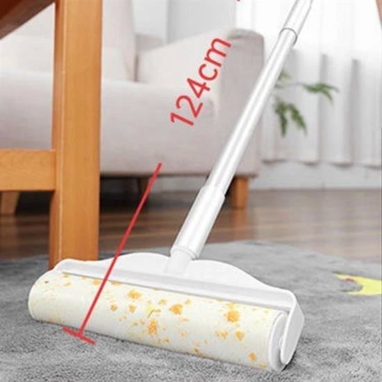 Pratik Temizlik İçin Yapışkanlı Tüy Rulosu 24 Cm Teleskopik Uzayabilen Saplı 2 Yedekli ( Bayi Depom )