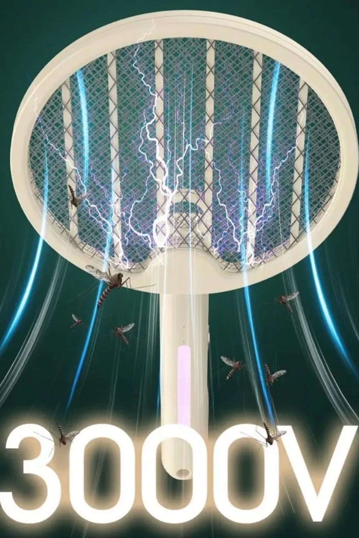 Tenis Raketi Tipi Masaüstü Olabilen Gece Lambalı Sinek Kovucu,öldürücü Raket ( Bayi Depom )