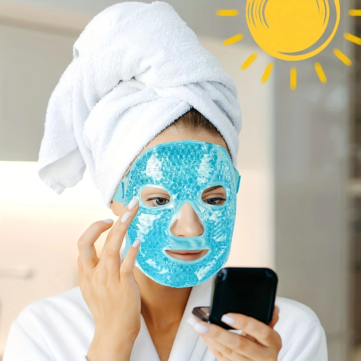 Terapi Jel Yüz Maskesi Soğuk Ve Sıcak Boncuklu Ayarlanabilir Maske (Mavi) ( Bayi Depom ) Terapi Jel Yüz Maskesi Soğuk Ve Sıcak Boncuklu Ayarlanabilir Maske (Mavi) ( Bayi Depom )