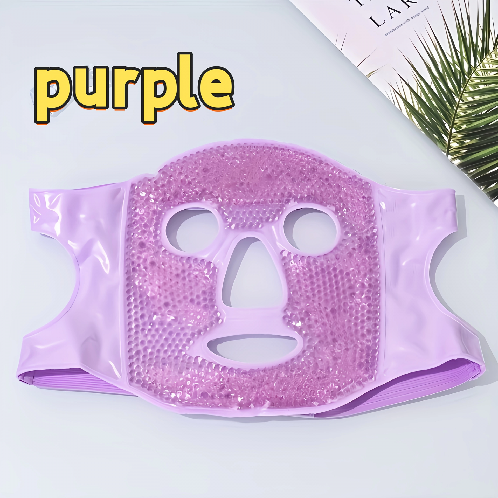 Terapi Jel Yüz Maskesi Soğuk Ve Sıcak Boncuklu Ayarlanabilir Maske (Mor) ( Bayi Depom )
