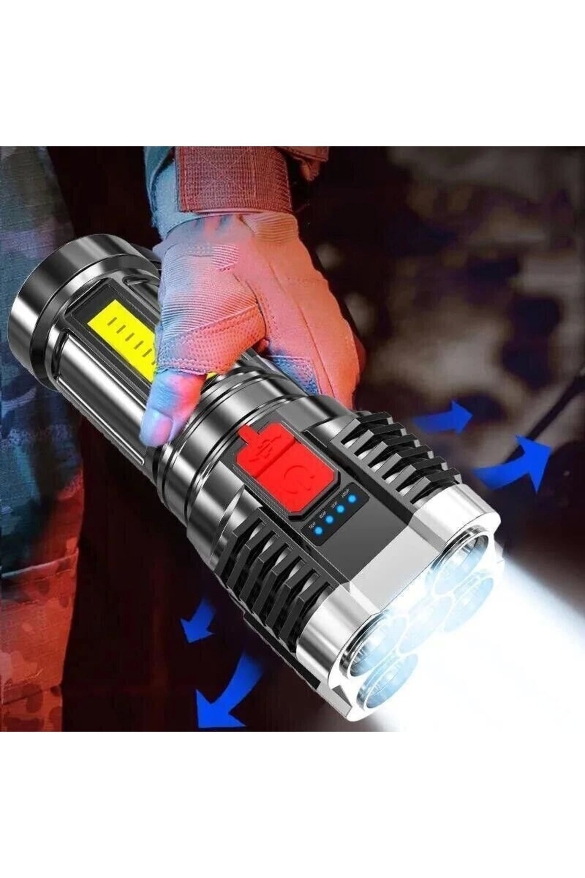 Ultra Parlak El Feneri Usb Şarj 4 Led+Yan Cob Led Taktik Günlük Hayat Kamp Avcılık El Feneri ( Bayi Depom ) Ultra Parlak El Feneri Usb Şarj 4 Led+Yan Cob Led Taktik Günlük Hayat Kamp Avcılık El Feneri ( Bayi Depom )