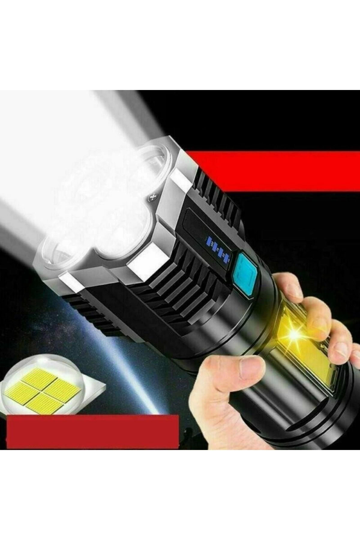 Ultra Parlak El Feneri Usb Şarj 4 Led+Yan Cob Led Taktik Günlük Hayat Kamp Avcılık El Feneri ( Bayi Depom ) Ultra Parlak El Feneri Usb Şarj 4 Led+Yan Cob Led Taktik Günlük Hayat Kamp Avcılık El Feneri ( Bayi Depom )
