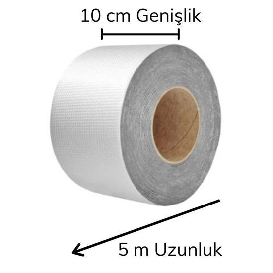 Yüksek Sıcaklık Dayanan Su Geçirmez Çatı Boru Duvar Çatlak Yapışkan Bant Folyo 5 Mt X 10 Cm ( Bayi Depom )