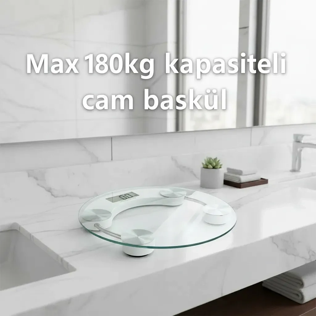 Yuvarlak Şeffaf Dijital Cam Baskül Tartı – 180 Kg Taşıma Kapasitesi, Hassas Ölçüm, Şık Tasarım Terazi ( Bayi Depom ) Yuvarlak Şeffaf Dijital Cam Baskül Tartı – 180 Kg Taşıma Kapasitesi, Hassas Ölçüm, Şık Tasarım Terazi ( Bayi Depom )